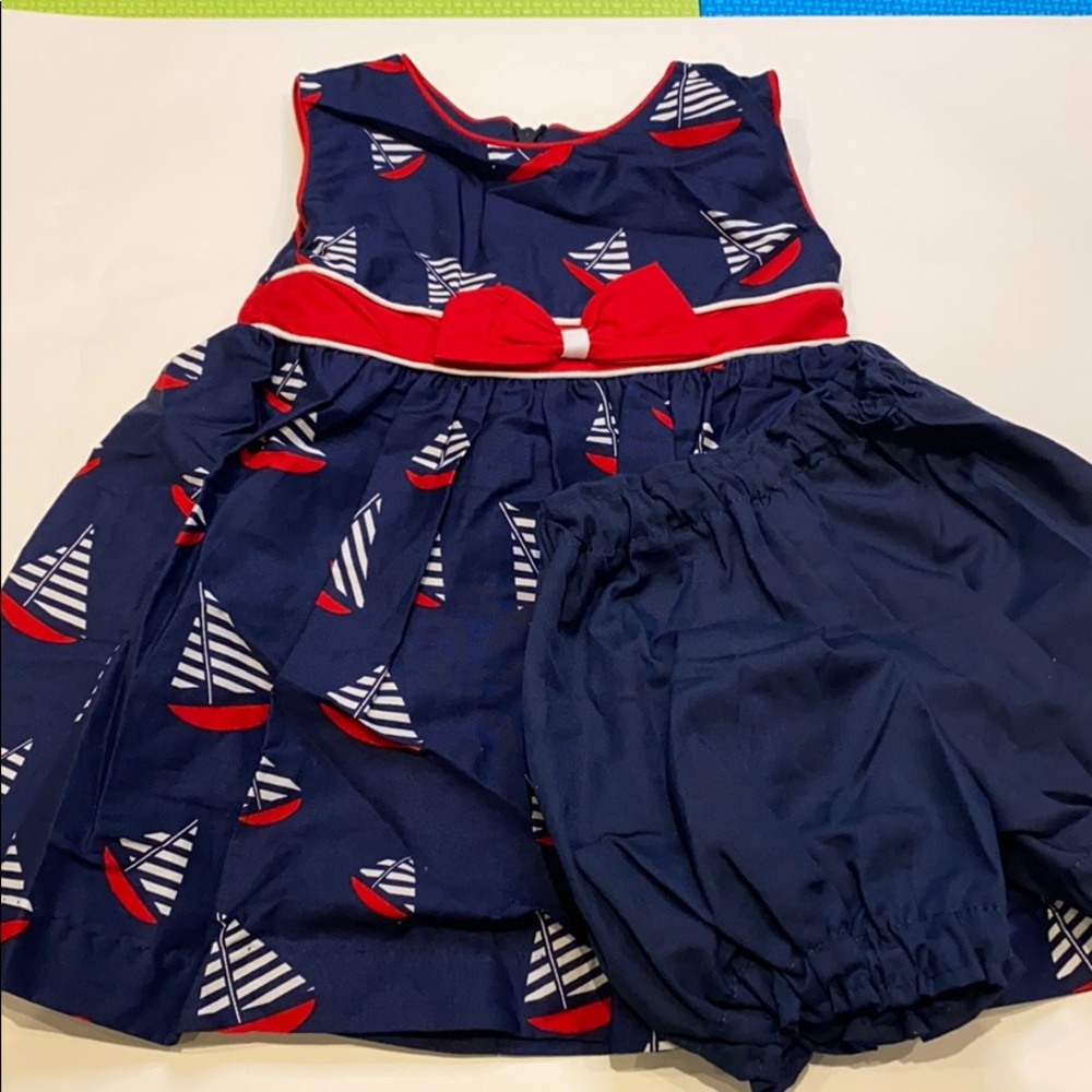 BNWT Sailboat sundress and bloomers
